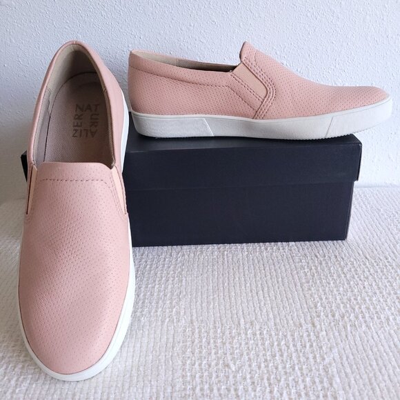 New Naturalizer "Marianne" Perforated Leather Slip-On Sneakers in soft pink - Picture 3 of 9